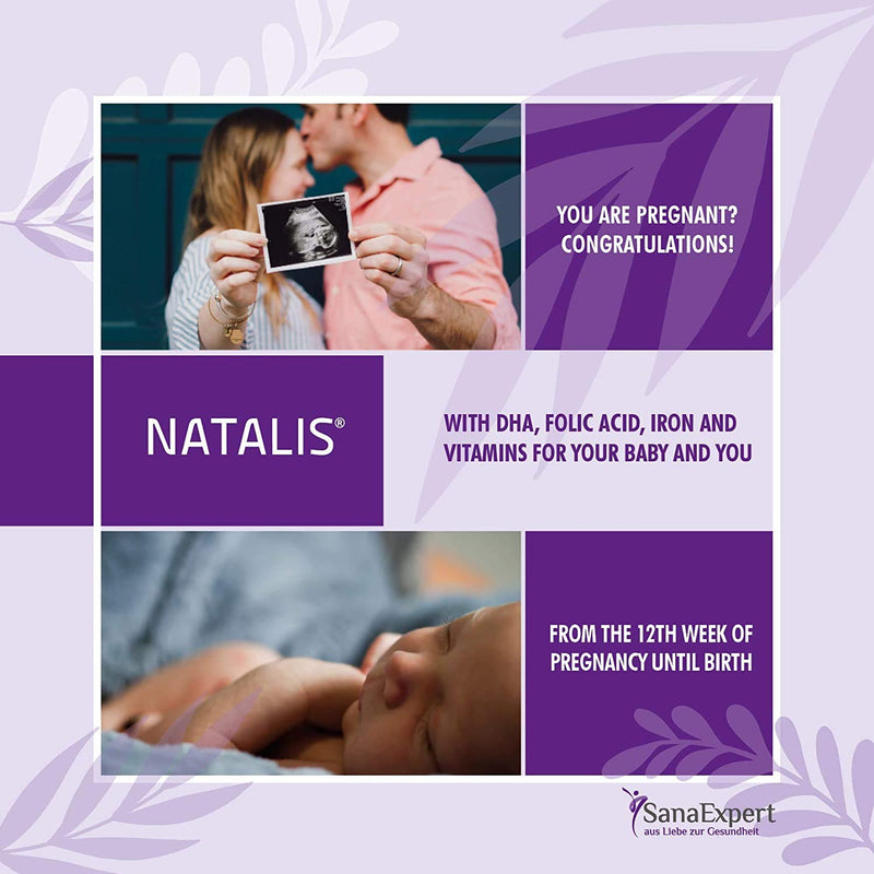 SanaExpert Natalis for Pregnancy and Breastfeeding, Premium prenatal multivitamin Supplement, folic Acid, Vitamins, and DHA, 90 Capsules (1) 1 - BeesActive Australia