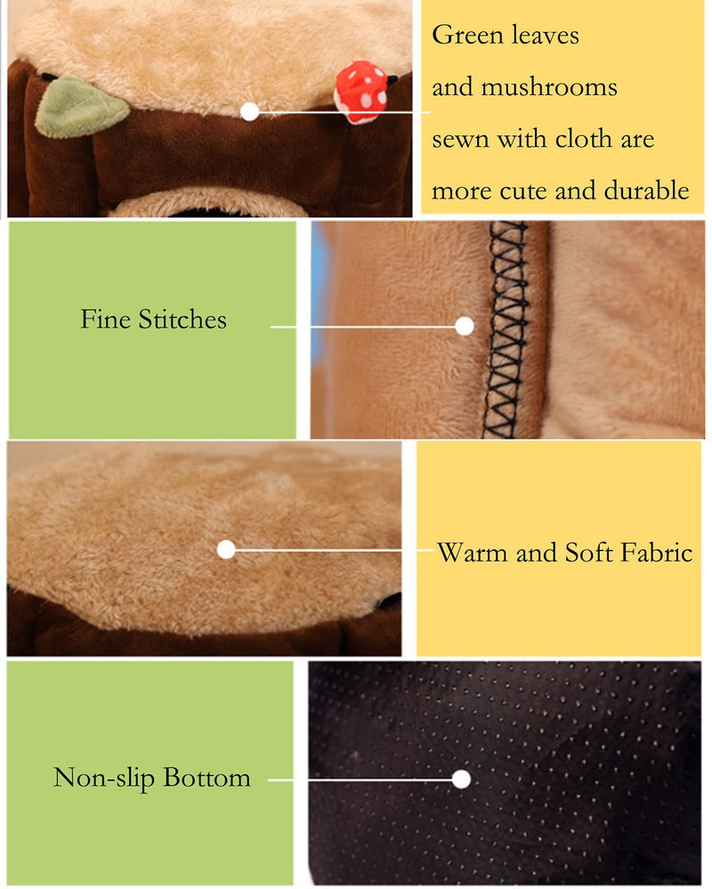 LeerKing Guinea Pig Bed, Cozy Hamster Guinea Pig Hideout House Cage Stuff Accessories for Rat, Bearded Dragon, Chinchilla, Ferett, Hedgehod, Rabbit Large Brown - BeesActive Australia