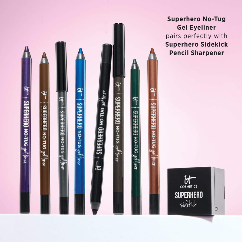 IT Cosmetics Superhero No-Tug Gel Eyeliner, Super Black - Intense Ultra-Black - Waterproof, Blendable Formula - Sharpenable Pencil - 0.042 oz Super Black (Intense Ultra - BeesActive Australia