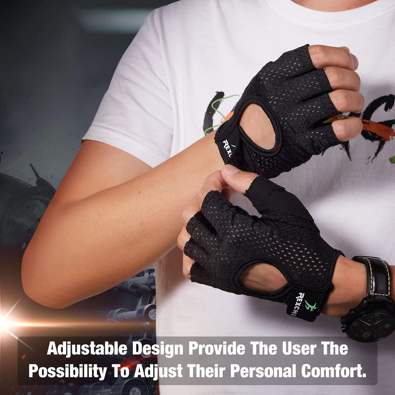 2 Pairs Workout Gloves Women Adjustable Weight Lifting Gloves Gym Exercise Workout Gloves Breathable Training Gloves for Men and Women Fitness, Biking, Pull up, Cycling Black Small - BeesActive Australia