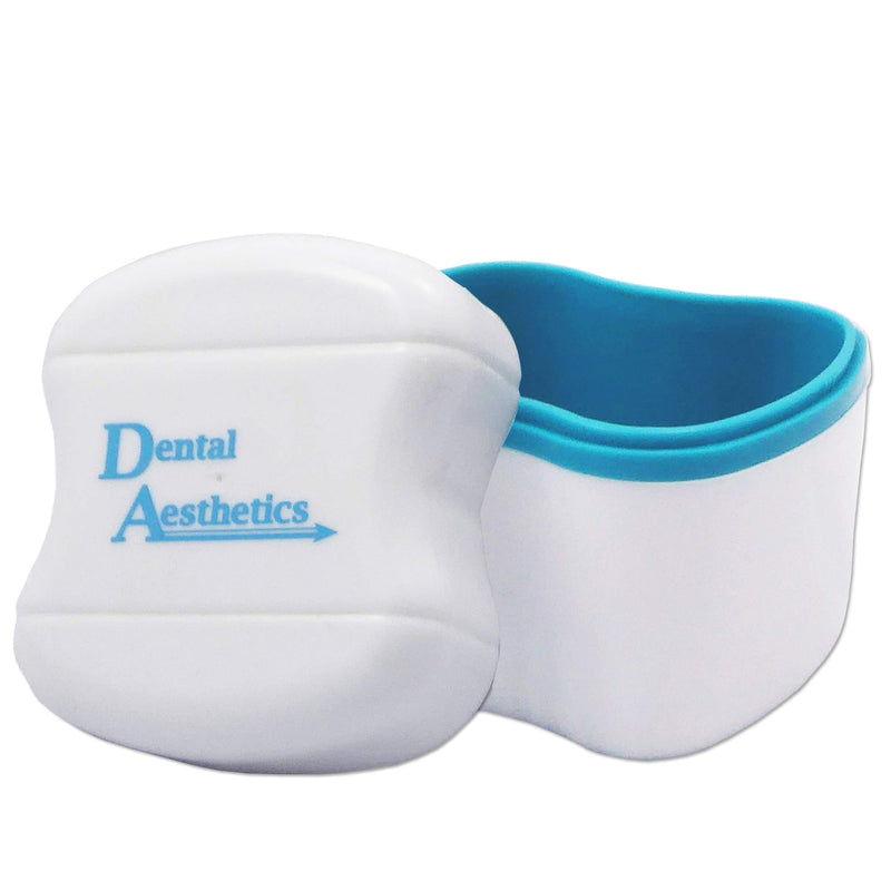 Dental Bath, Retainer Case and Brush ~ Storage Case and Container for Soaking and Cleaning Ortho Retainers (Blue Bath, Blue Case) Blue Bath, Blue Case - BeesActive Australia