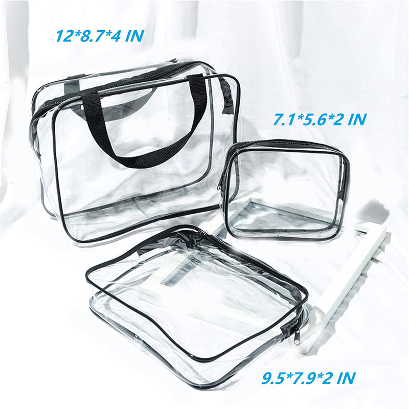 Clear Toiletry Bags, 3 in 1 Clear Cosmetic Bag, Premium Waterproof Transparent PVC Travel Bag Wash Bag Makeup Organiser Bag for Men, Women and Kids. - BeesActive Australia