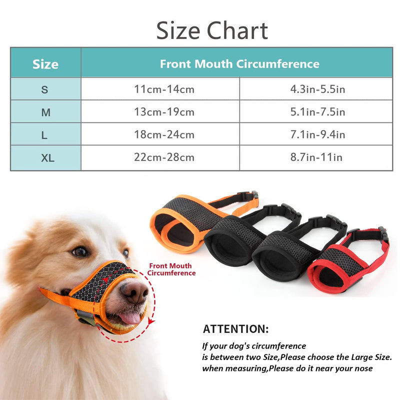 Dog Muzzle Trim Dogs Nails Anti Biting Barking and Chewing, [ Soft Nylon Breathable Mesh] Drinkable Adjustable Loop for Small Medium Large for Pets Muzzle Dog Training Mouth Cover Orange L - BeesActive Australia