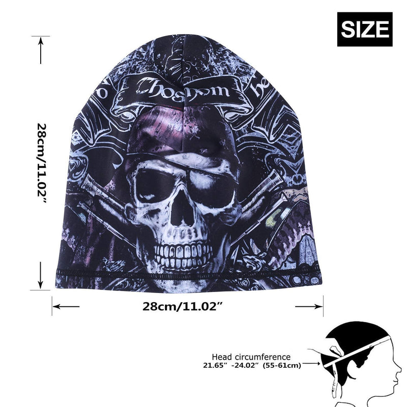 UHEREBUY Summer Running Skull Cap/Beanie Cap/Helmet Liner/Dew rag/Chemo Cap/Bald Cap for Men and Women Hat Liner C-06+c-07 - BeesActive Australia