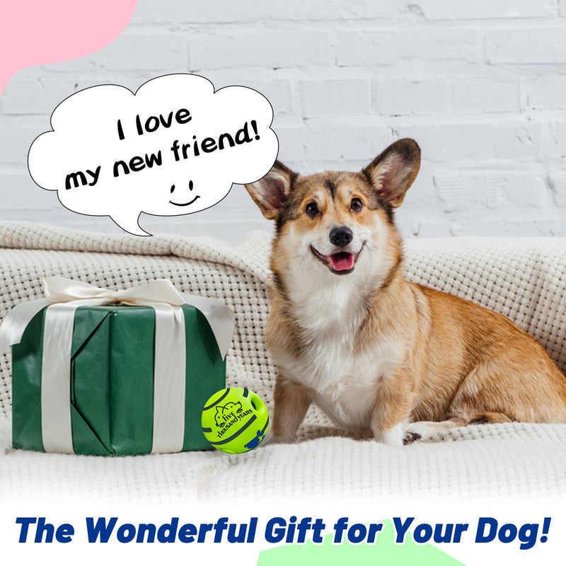 Wobble Giggle Dog Ball, Interactive Dog Toys Ball, Squeaky Dog Toys Ball, Durable Wag Ball for Training Herding Balls Indoor Outdoor Safe Dog Gifts for Small to Large Dogs Small-3.46in Green - BeesActive Australia
