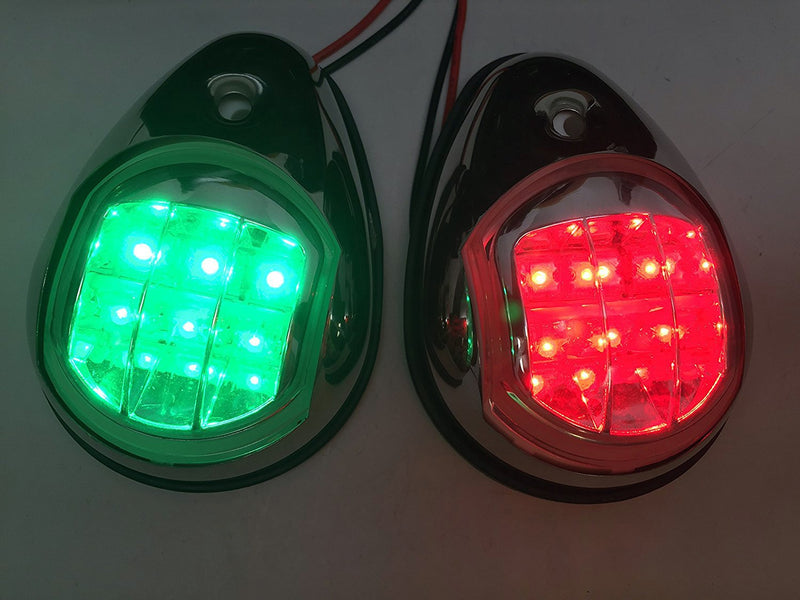 [AUSTRALIA] - Marine Boat SS304 Green Starboard RED Port LED Navigation Light Side Mount 