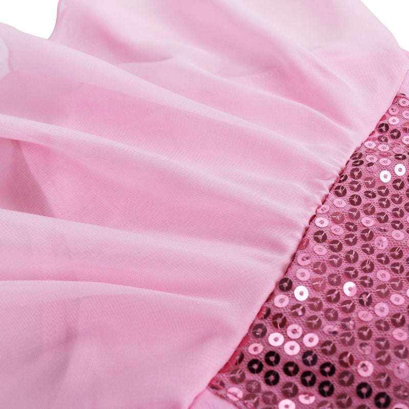 [AUSTRALIA] - TiaoBug US Kids Girls' Classic Tank Top Skirted Leotard Dress Outfit Dance Wear Costumes 3-4 Sequins Pink 
