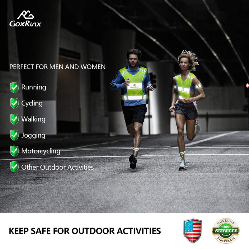 Reflective Vest Running Gear,Lightweight Reflective Safety Vests with Arm Bands Medium Green - BeesActive Australia