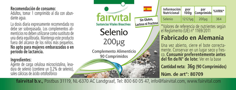 Selenium 200mcg from Selenium Yeast - Bulk Pack for 3 Months - HIGH Dosage - Vegan - 90 Tablets - BeesActive Australia