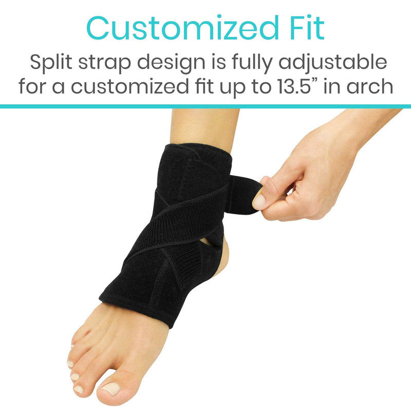 Vive Foot Ankle Wrap - Right and Left Foot Support Sleeve Brace for Men and Women - Adjustable Sprained Feet - Lightweight, Breathable Guard - Stabilizer for Running, Rolled Sprains, Swollen Tendonitis Small / Medium - BeesActive Australia