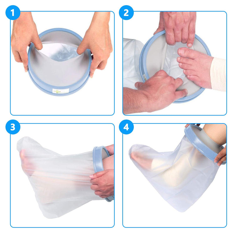 Aozzy Waterproof Foot Cast Cover for Shower Bath Watertight Cast Covers for Adult Broken Surgery Foot and Ankle Reusable - BeesActive Australia