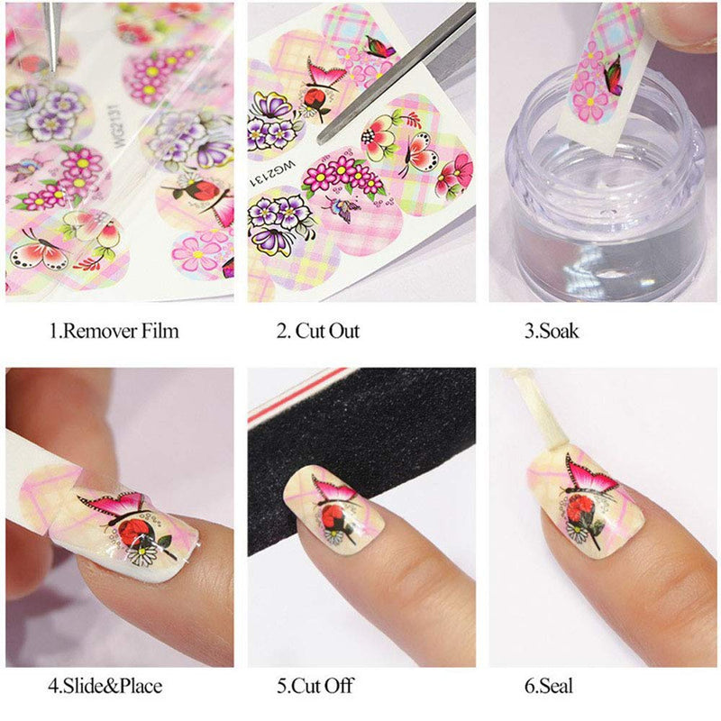 Lookathot 12Styles/Sheets Nail Art Stickers Decals Valentine's Day Series Love Heart Design DIY Foil Paper Printing Transfer Acrylic Decals - BeesActive Australia