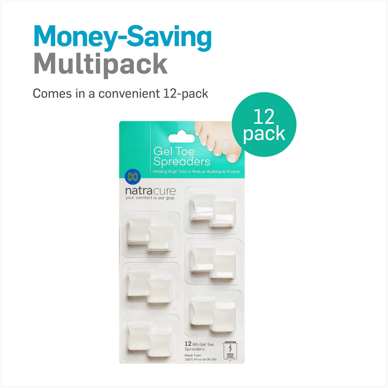 NatraCure Gel Toe Separators - Toe Spacers - 12 Pack - Medium 12 Count (Pack of 1) - BeesActive Australia