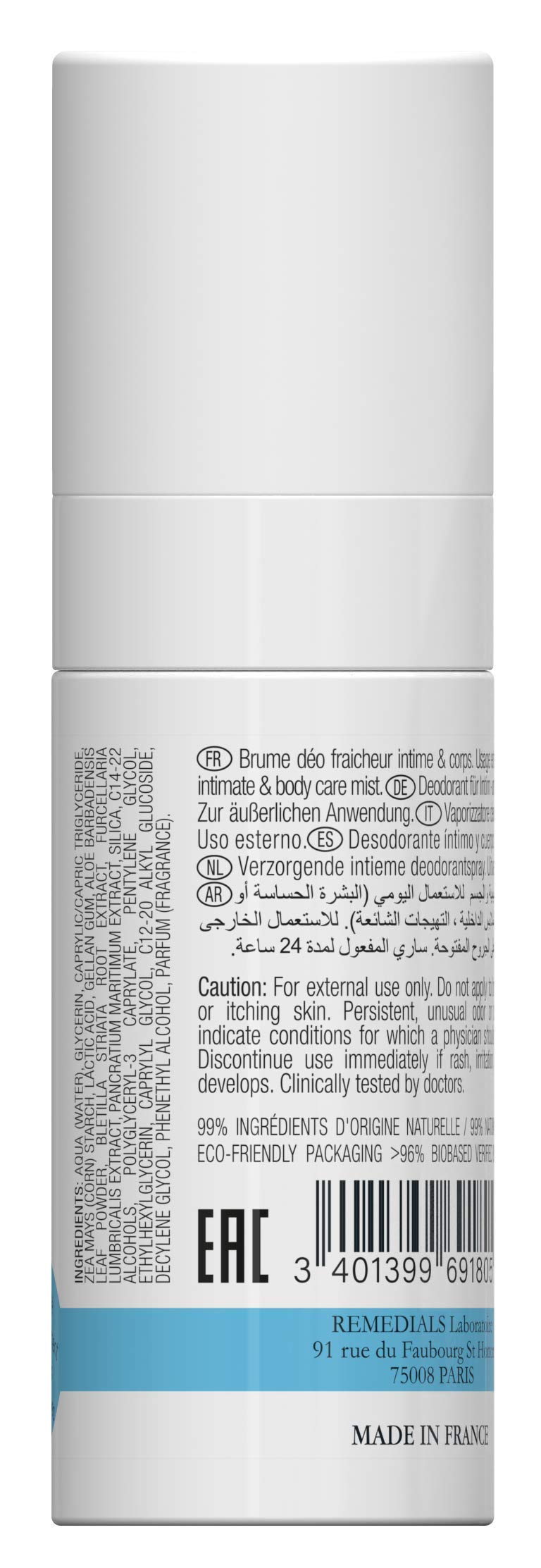 Brume Deo & Soin 24-Hour Deodorising Mist for Body & Intimate Dry, Sensitive, Shaved Skin 35ml - BeesActive Australia
