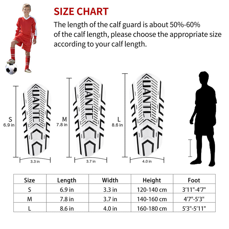Uantc Shin Guards - Soccer Shin Guards Cushion Protection Reduce Shocks and Injuries - Calf Protective Gear Shin Guards for Kids/Adult - Shin Guards Soccer Youth for Boys/Girls White Large - BeesActive Australia