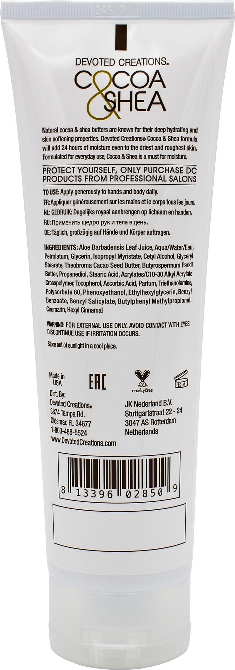Devoted Creations Cocoa & Shea Moisturizer 8.5 oz - BeesActive Australia