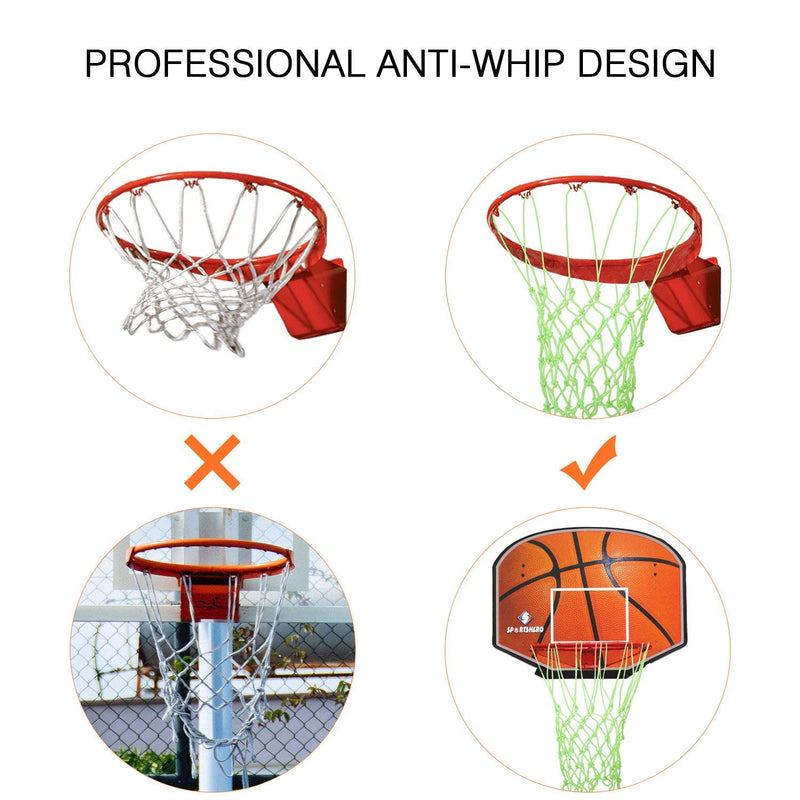 Glow in The Dark Basketball Net Outdoor,Heavy Duty Basketball Net Replacement - All Weather Anti Whip.12 Loops Standard Size Night Basketball Sports Gift for Pool Sports School - BeesActive Australia