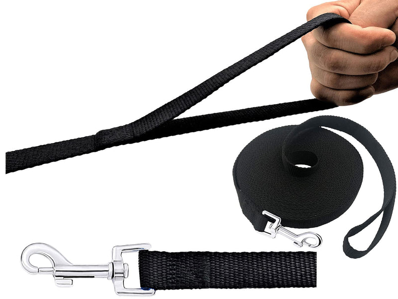 PETGOGO 15ft 20ft 30ft 40ft 50ft Long Dog/Puppy Lead Obedience Recall Training Dog Leashes for Small Medium Dogs Camping, Training, Play, or Backyard 20 FT Black - BeesActive Australia