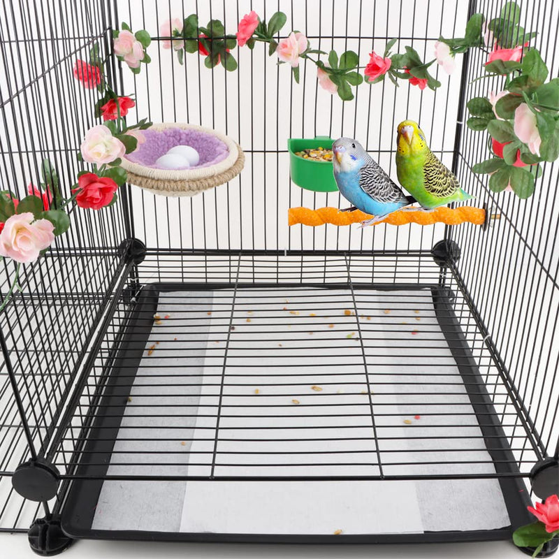 DQITJ 100 Pcs Large Size Bird Cage Liner Papers, Non-Woven Bird Cage Liners, Precut Absorbent Pet Cages Cushion (22.8 inch x 10.6 inch) - BeesActive Australia
