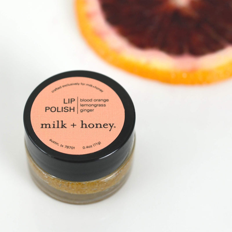 milk + honey Exfoliating Lip Polish, Blood Orange, Ginger & Lemongrass.4 oz - BeesActive Australia