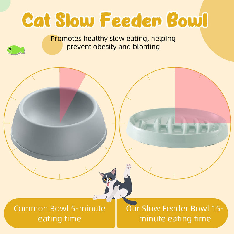 2 Pack Cat Slow Feeder Bowl Fishbone Slow Feeder Cat Bowl Puzzle Interactive Cat Feeder Dish Anti Gulping Pet Bowl for Cat and Dog Slow Eating to Against Bloat, Indigestion - BeesActive Australia