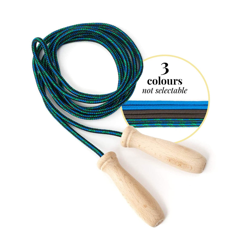 Tuuli Accessories – Jump Rope with Wooden Handles and Cotton Rope, Skipping Rope for All Ages, Exercise Tool for Fitness, 230 centimeters - BeesActive Australia