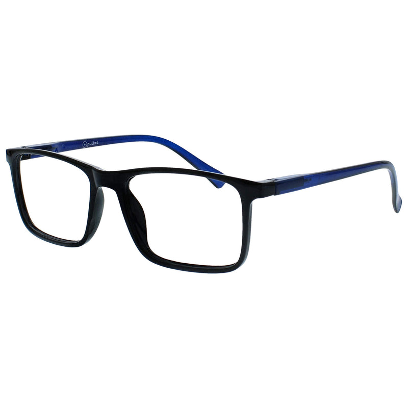 Opulize Ink Reading Glasses 5 Pack Large Rectangular Frame Black Transparent Grey Dark Red Spring Hinges Scratch Resistant Mens Womens RRRRR4-1177Z +2.00 +2 Magnification (Pack of 5) Black / Grey / Red - BeesActive Australia