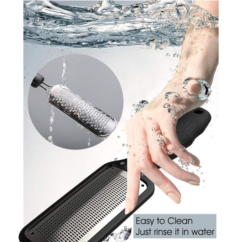 Nylea Foot File Callus Remover, Premium Foot Rasp to Remove Hard Skin on Both Wet or Dry Feet. Professional Stainless Steel Files Remover Feet Scrubber Black - BeesActive Australia