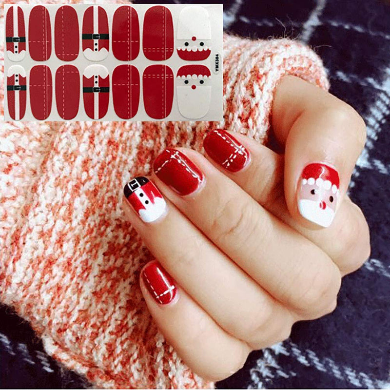 SILPECWEE 6 Sheets Christmas Adhesive Nail Polish Strips Stickers Glitter Snowman Nail Decals Full Wraps Manicure Accessories and 1Pc Nail File NO1 - BeesActive Australia