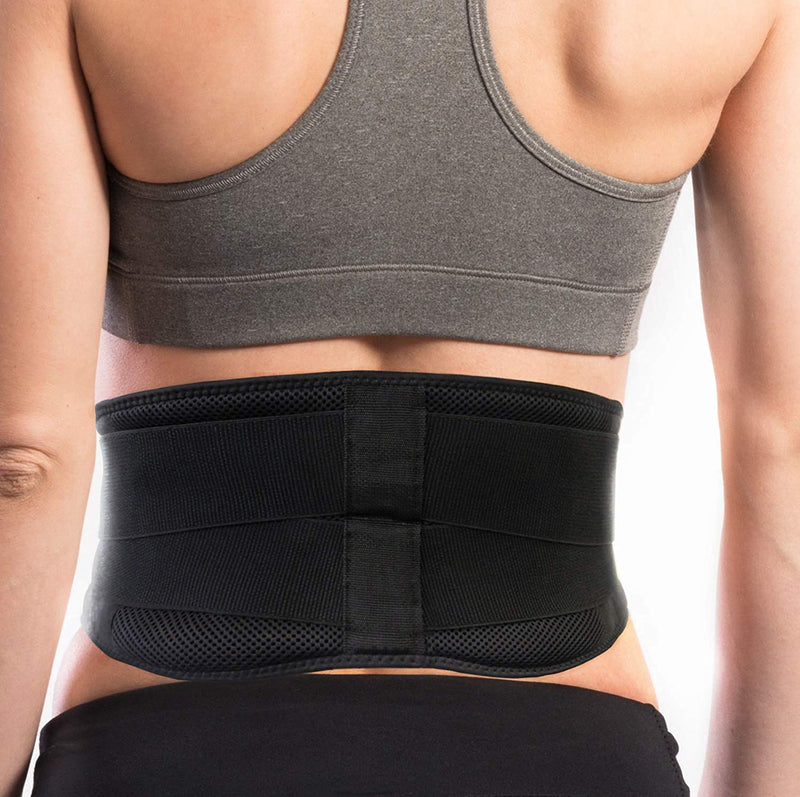 AllyFlex Sports® Lightweight Back Brace for Men & Women Under Uniform, Dual Medical 3D Lumbar Pads for Lower Back Pain Relief, Breathable Mesh with Adjustable Stapes for Back Stress - M Medium (Pack of 1) - BeesActive Australia