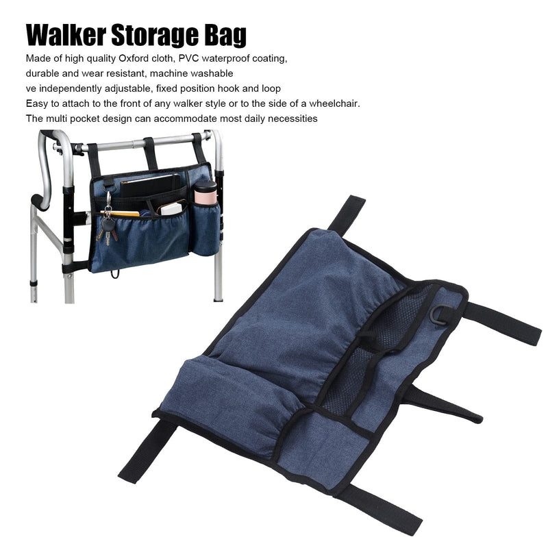 Naroote Walker Bag Durable Oxford Fabric Machine Washable Walker Storage Bag 40cm X 28cm Items (Blue) Blue - BeesActive Australia