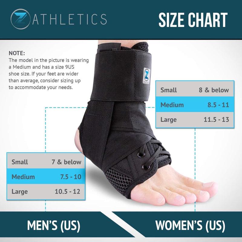 Zenith Ankle Brace, Lace Up Adjustable Support  for Running, Basketball, Injury Recovery, Sprain! Ankle Wrap for Men, Women, and Children Large (Pack of 1) - BeesActive Australia