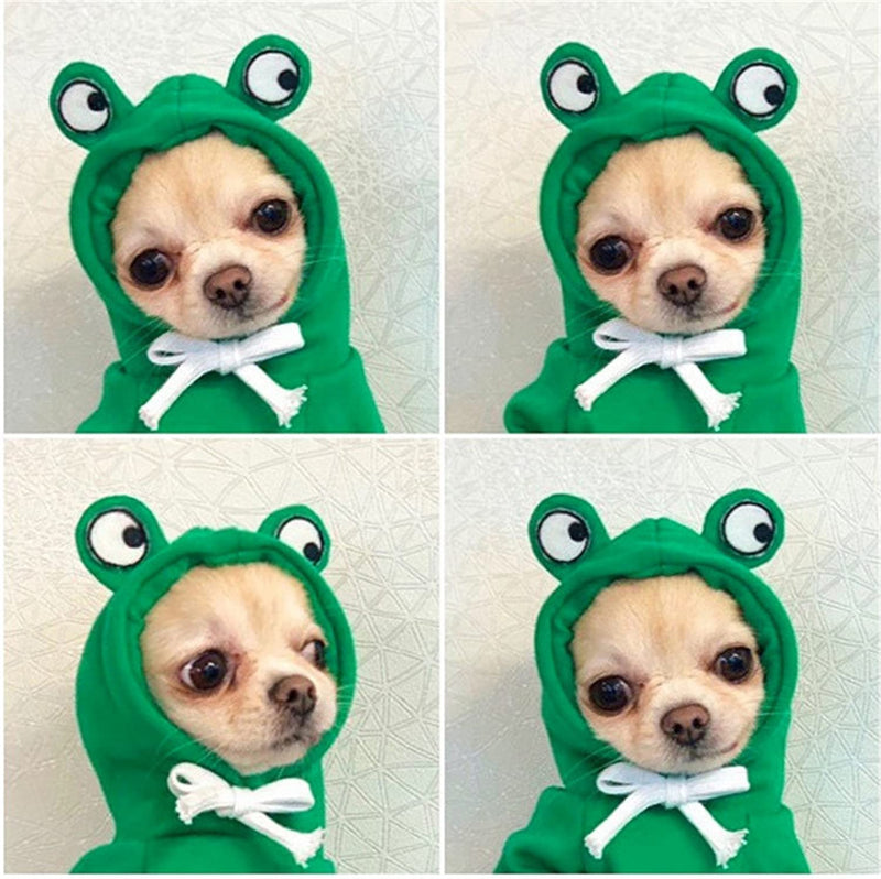 Frieyss Cute Green Dog Hoodie Clothes Costume Dog Fleece Sweater for Dogs Puppy Coat Dog Warm Clothe X-Large - BeesActive Australia