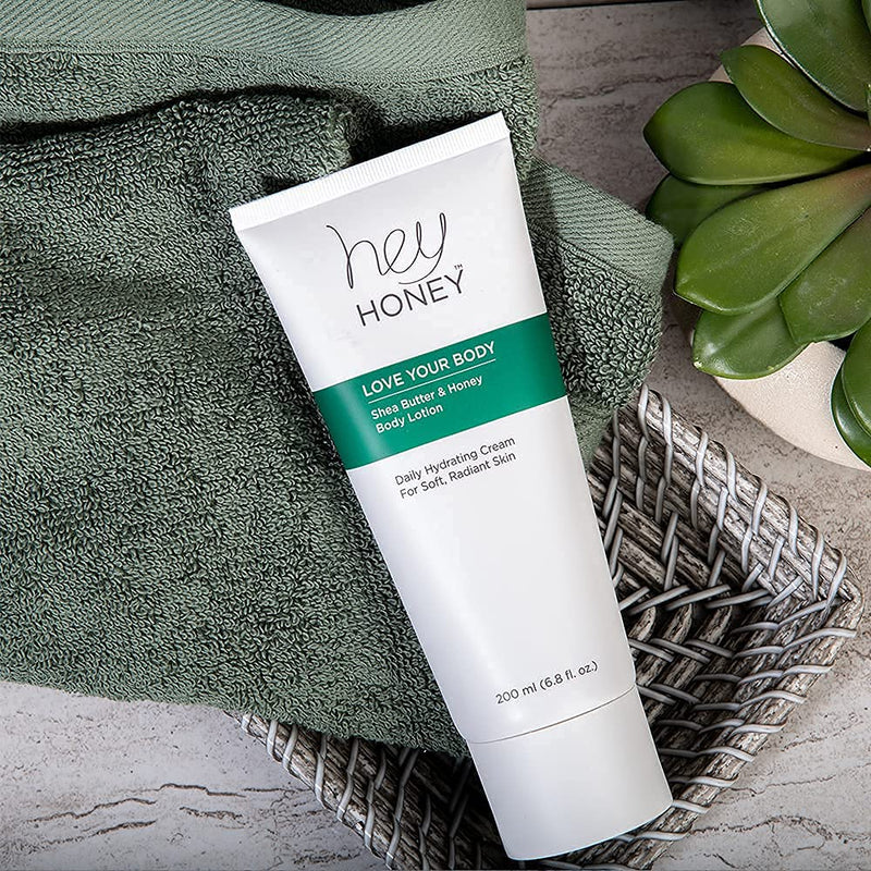 Hey Honey,Love Your Body,Honey Body Moisturizing Lotion.Luxurious honey and shea butter body cream that softens and replenishes the skin while providing a natural glow and antibacterial support. 8.4oz. - BeesActive Australia
