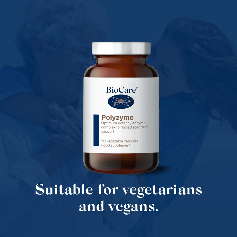BioCare Polyzyme Forte | Enzyme Complex for Broad Spectrum Support with Bromelain, Lipase, Protease & Amylase | Vegan Friendly - 30 Capsules - BeesActive Australia