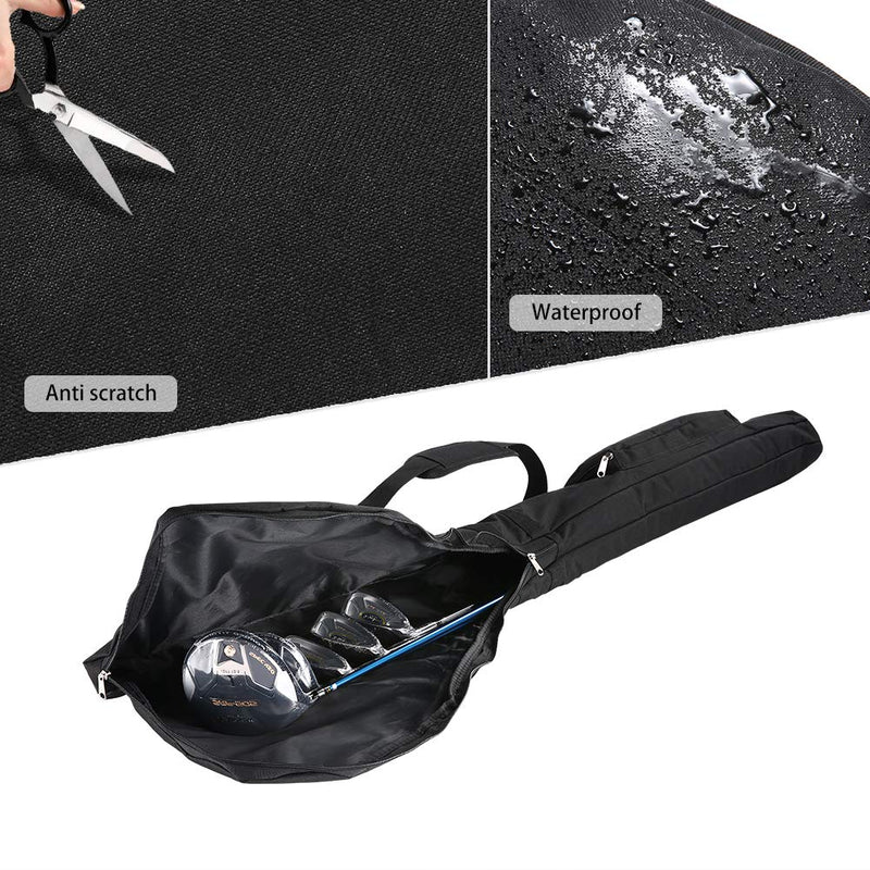 Golf Sunday Bag-Driving Range Mini Course Training Practice Golf Bag Travel Case Foldable Black - BeesActive Australia
