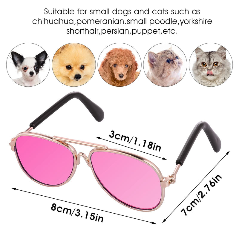 Molain Cat Sunglasses- Pet Puppy UV Protection Sunglasses Dolls Sun Glasses, Small Dog Cosplay Photo Props Cute Sunglasses 4Pcs- Aviator Sunglasses - BeesActive Australia