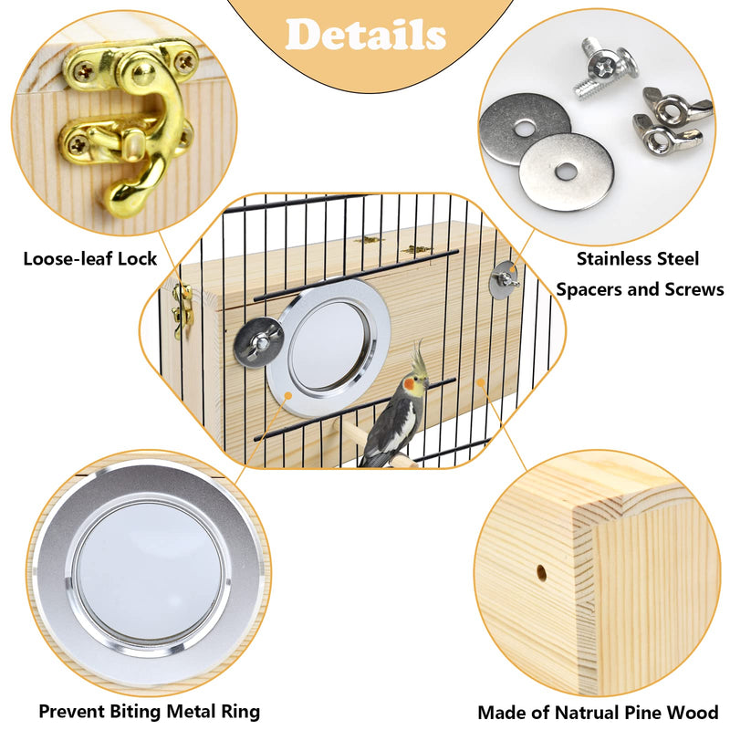 ShuRung Parakeet Nesting Box Cockatiel Nesting Box Bird Nest Bird Breeding Box House Wooden Acrylic Transparent Bird Box with Detachable Wooden Board for Lovebirds Cockatiel Budgie Conure Parrot - BeesActive Australia