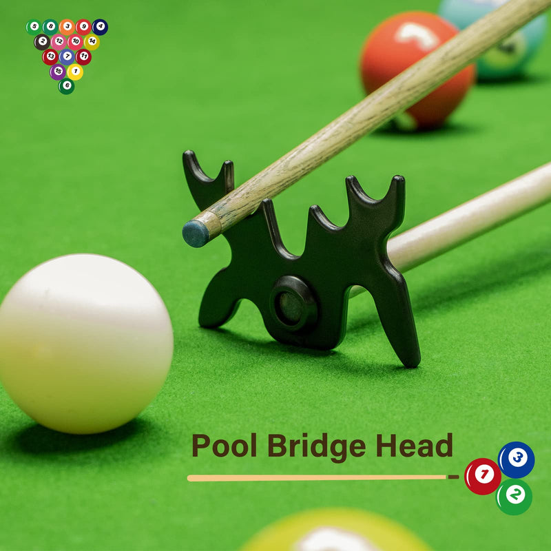 Adhafera Pool Bridge Head, Plastic Slip-On Bridge Head for Pool Stick, Portable Billiard Accessories with 9 Hitting Position - BeesActive Australia