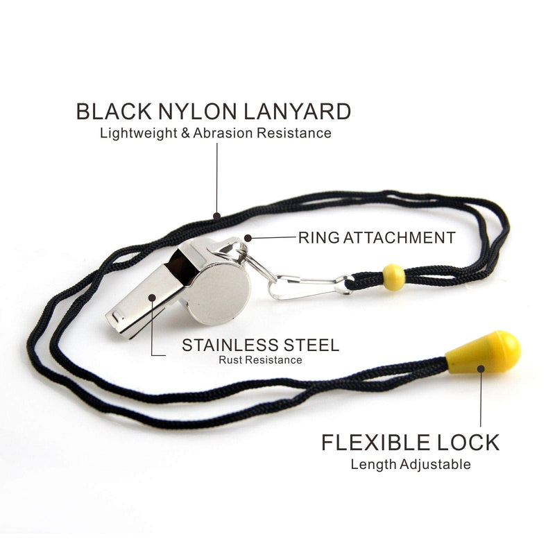 AMBITIONJUMP Whistle, Metal Whistles with Lanyard Family Whistle for Kids Sports Whistle for Coach Referee Officials Police Teacher - BeesActive Australia