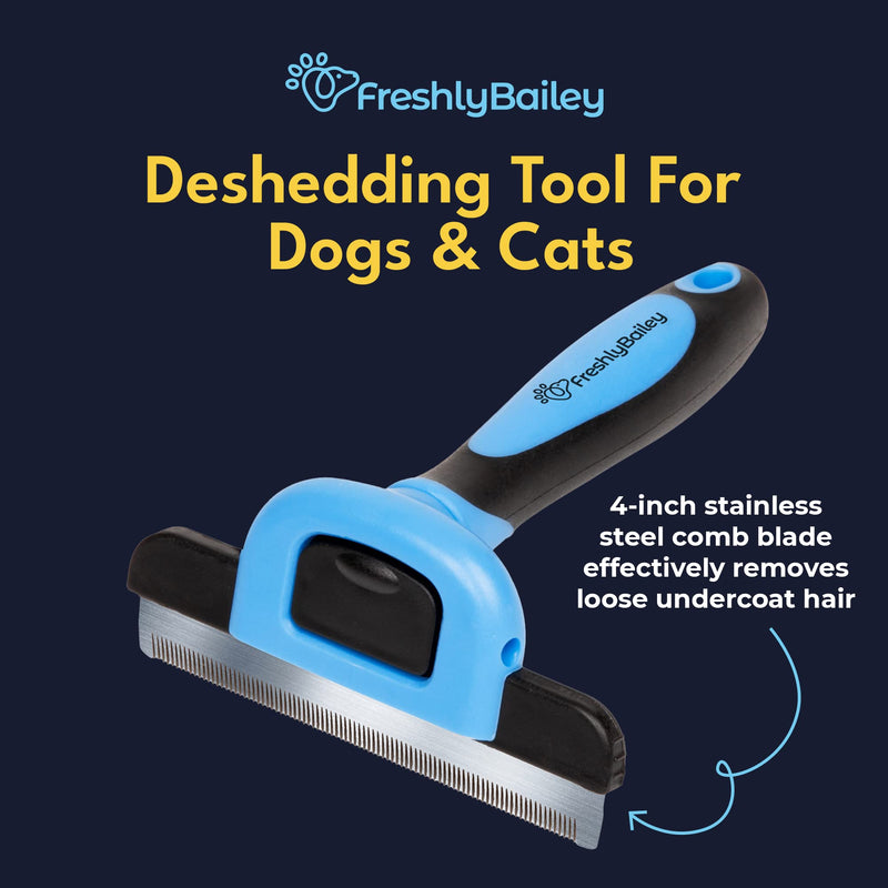 Freshly Bailey Deshedding Brush for Short Haired Dogs & Cats - Cat and Dog Brush for Shedding Short Hair - Highly Effective Deshedder Grooming Comb - BeesActive Australia