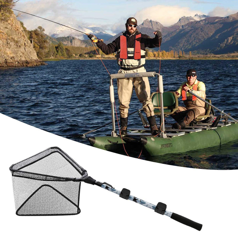 SAN LIKE Fishing Net Fish Landing Nets Collapsible Telescopic Sturdy Pole Handle for Saltwater Freshwater (41/43/76inches) 43inch-Gray - BeesActive Australia