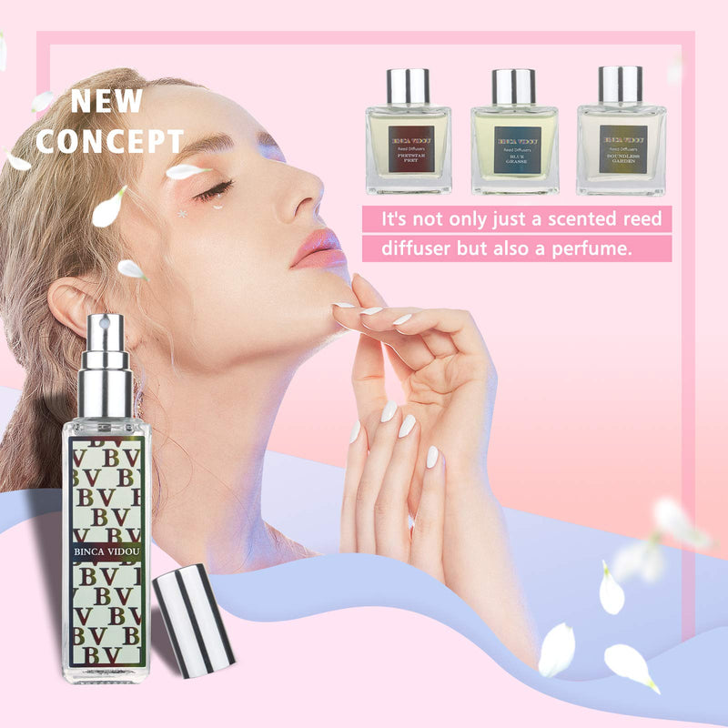 binca vidou Reed Diffuser 50ml - Peony Basil Mimosa Scented Oil Reed Diffuser Set with 18 Sticks - 50 Days Lasting & Strong Aroma - Home Fragrance Diffuser for Bedroom Bathroom Office - Pack of 3 Mimosa, Basil, Peony - BeesActive Australia