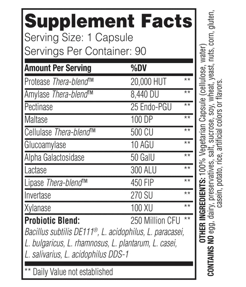 ENZYMEDICA - Digest Basic + Probiotics (90 Capsules) | Digestive Enzymes Supplements | Digestive Enzymes Blend with Probiotics, Nutrient Supplements, Gut Health Supplement, Easy Digest, Vegetarian 90 Count (Pack of 1) - BeesActive Australia
