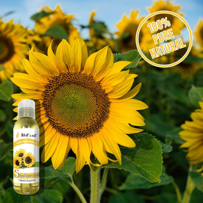 Well's 100% Pure Sunflower Oil 4oz / Moisturizes / Anti-Aging / Anti-Inflammatory - BeesActive Australia