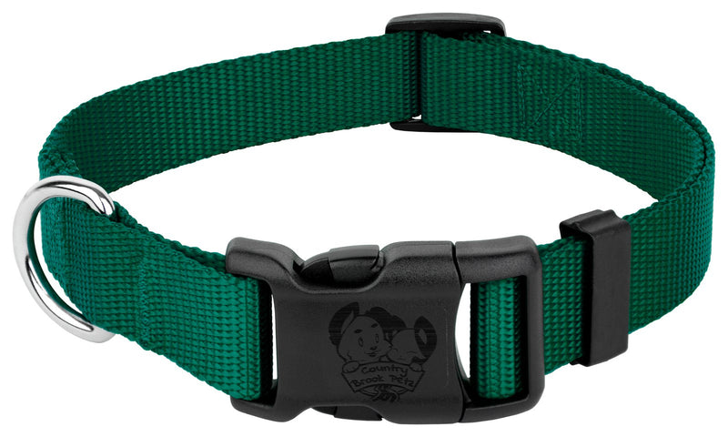 Country Brook Petz - 25+ Vibrant Colors - American Made Deluxe Nylon Dog Collar with Buckle Medium (Pack of 1) Green - BeesActive Australia