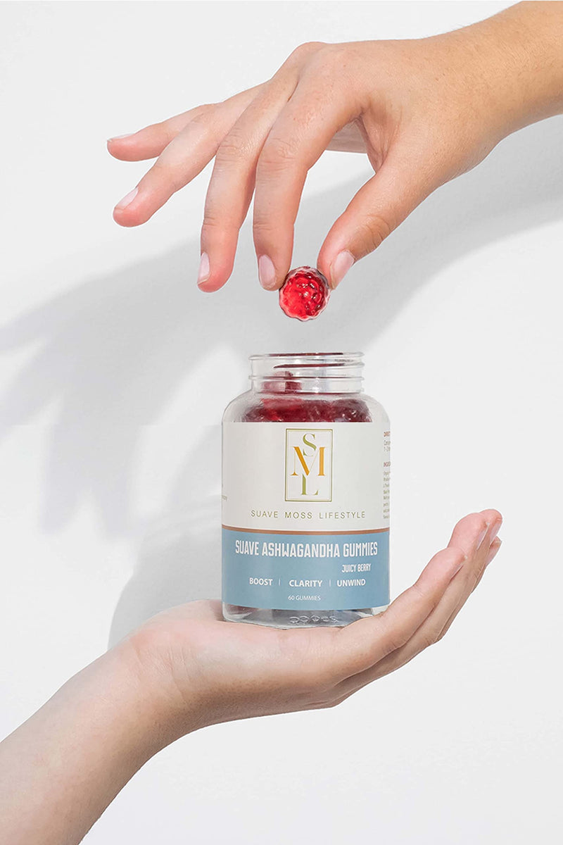 Suave Moss Lifestyle | Ashwagandha and L-Theanine Gummies | Rhodiola and Black Pepper Extract | 60 Gummies Ashwagandha Gummies - BeesActive Australia
