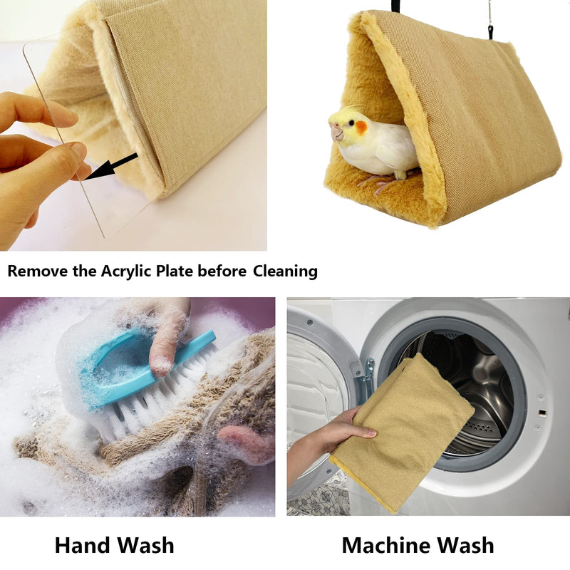 Vehomy Winter Warm Bird Nest Bird Parrot Hammock Swing Fluffy Bird Sleeping Bed Parrot Hideaway Bird Shed Hut House for Cockatiels Parakeet Budgies African Grey Hamster Ferret S - BeesActive Australia