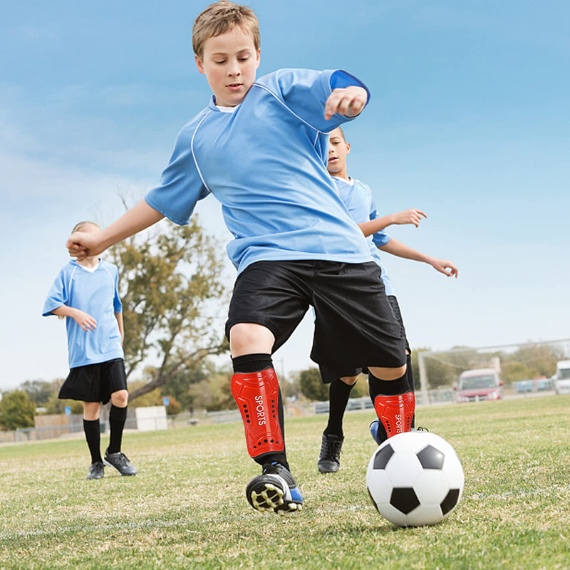 4 Pairs Youth Soccer Shin Guards, Breathable and Lightweight Kids Soccer Shin Guards Youth, Child Calf Protective Gear Toddler Soccer Shin Guards, Soccer Shin Guards for Kids Girls Boys Youth - BeesActive Australia