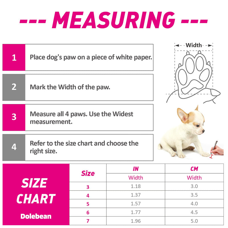Dog Shoes for Small Medium Dogs and Puppy Paw Protectors Snow Winter Boots Anti-Slip size 4: 1.37"(Width) Pink - BeesActive Australia